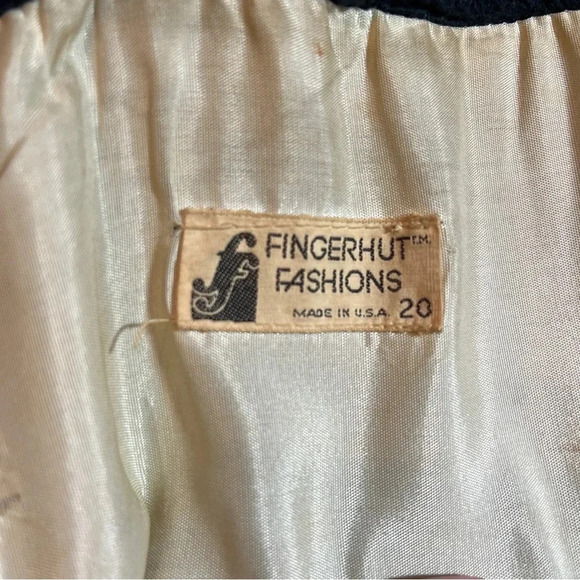 Vintage 1960's Fingerhut Fashion Jackie O Black Coat Black w/ Metal Buttons - Picture 9 of 14